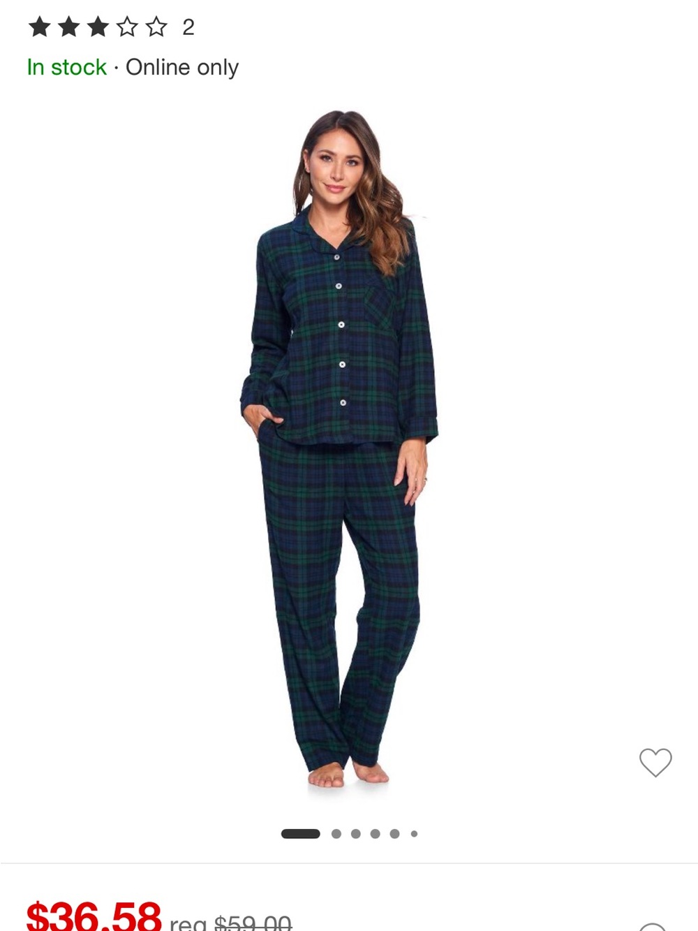 Wondershop Navy and Green Plaid Button-Front Pajama Set